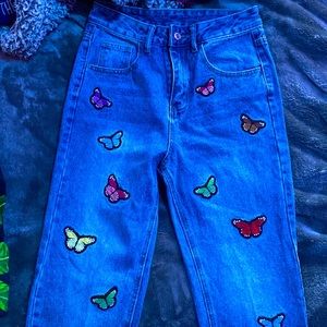 Size 2 butterfly mom jeans